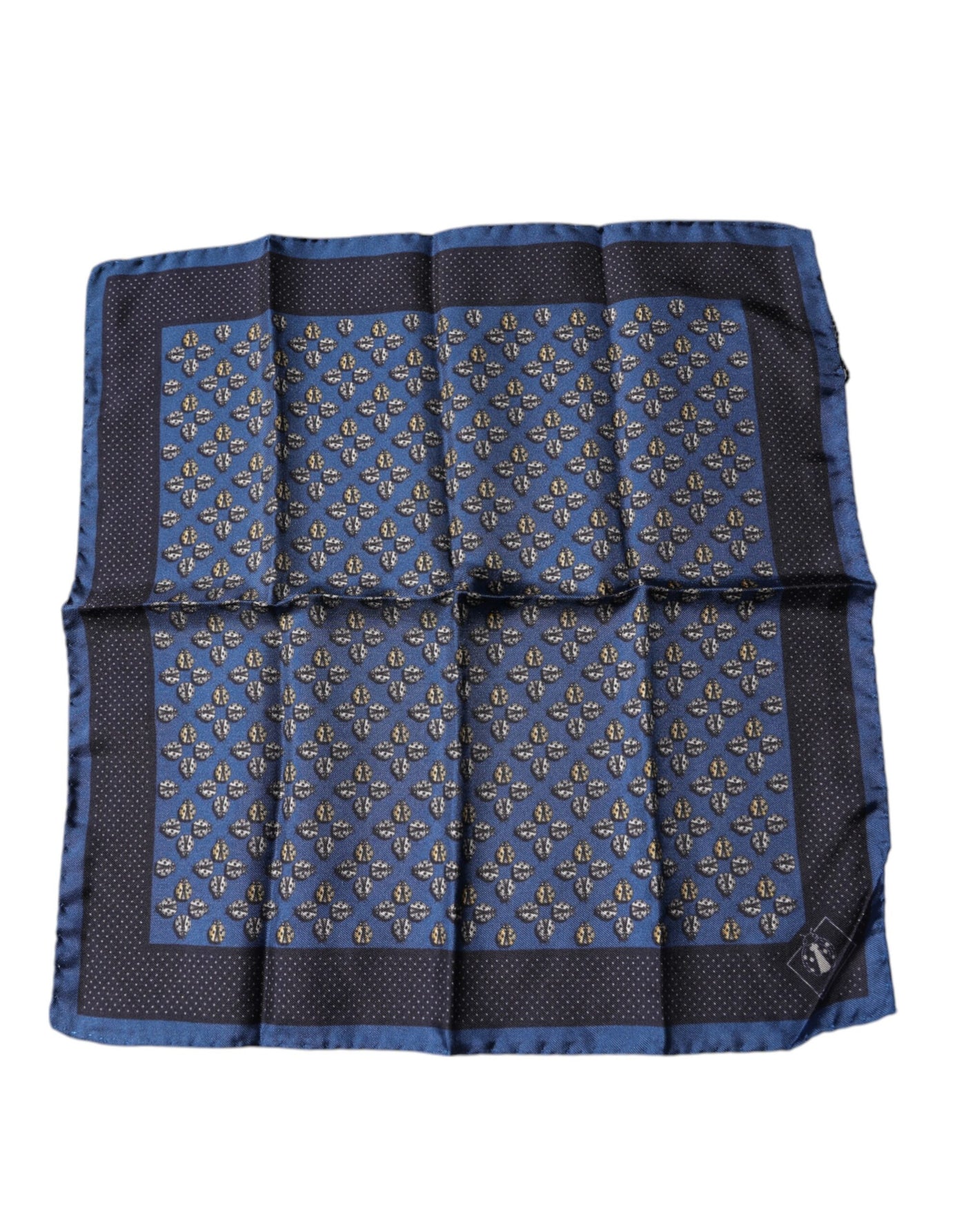 Dolce &amp; Gabbana Blauwe Lieveheersbeestje Zijden Vierkante Zakdoek Sjaal