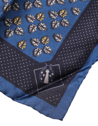 Dolce &amp; Gabbana Blauwe Lieveheersbeestje Zijden Vierkante Zakdoek Sjaal