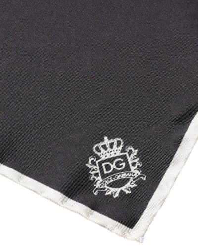 Dolce &amp; Gabbana Black Crown Logo vierkante zakdoek sjaal