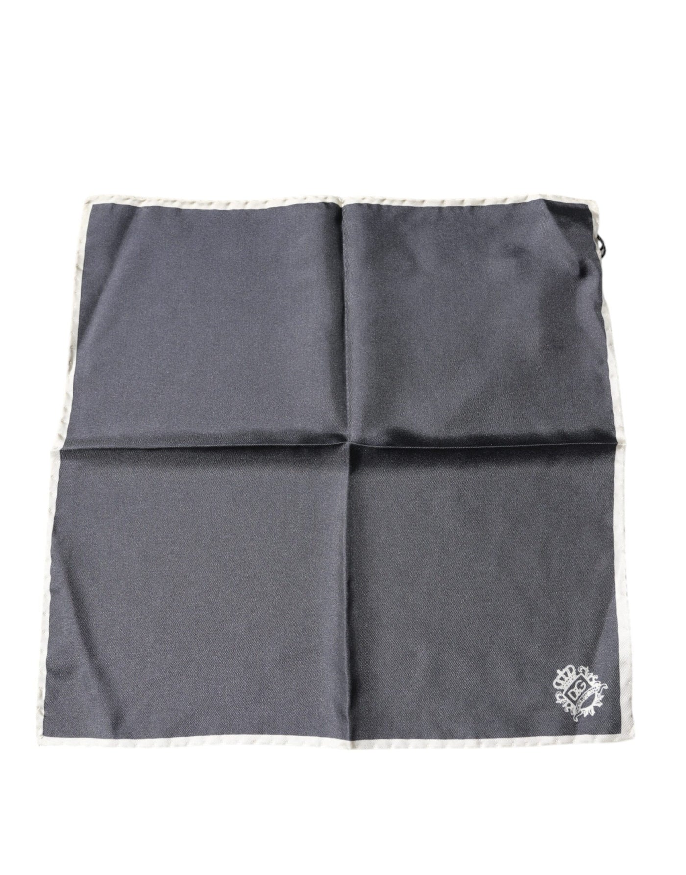 Dolce &amp; Gabbana Grijze Kroon Logo Vierkante Zakdoek Sjaal