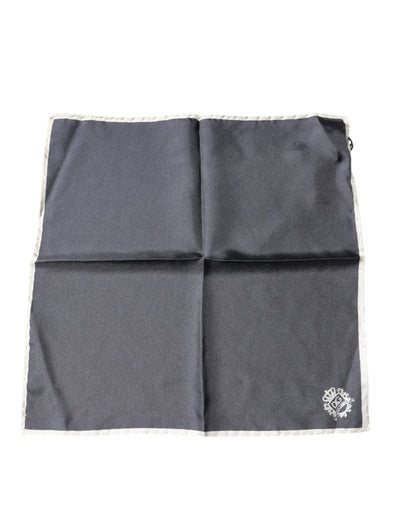 Dolce &amp; Gabbana Grijze Kroon Logo Vierkante Zakdoek Sjaal