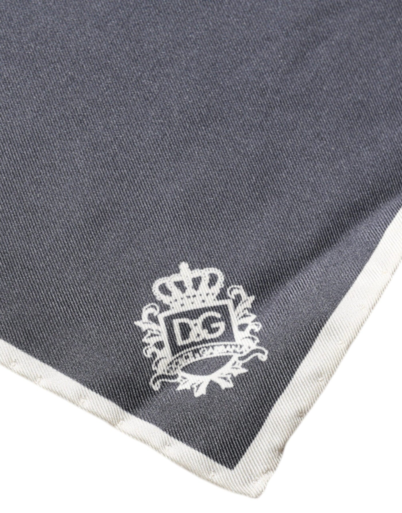 Dolce &amp; Gabbana Grijze Kroon Logo Vierkante Zakdoek Sjaal
