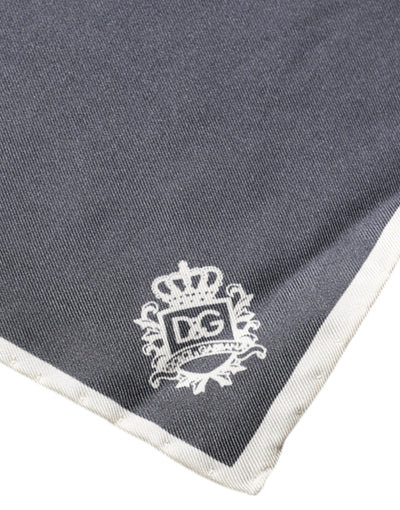 Dolce &amp; Gabbana Grijze Kroon Logo Vierkante Zakdoek Sjaal