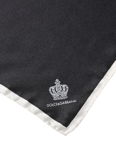 Dolce &amp; Gabbana Black Crown Logo vierkante zakdoek sjaal