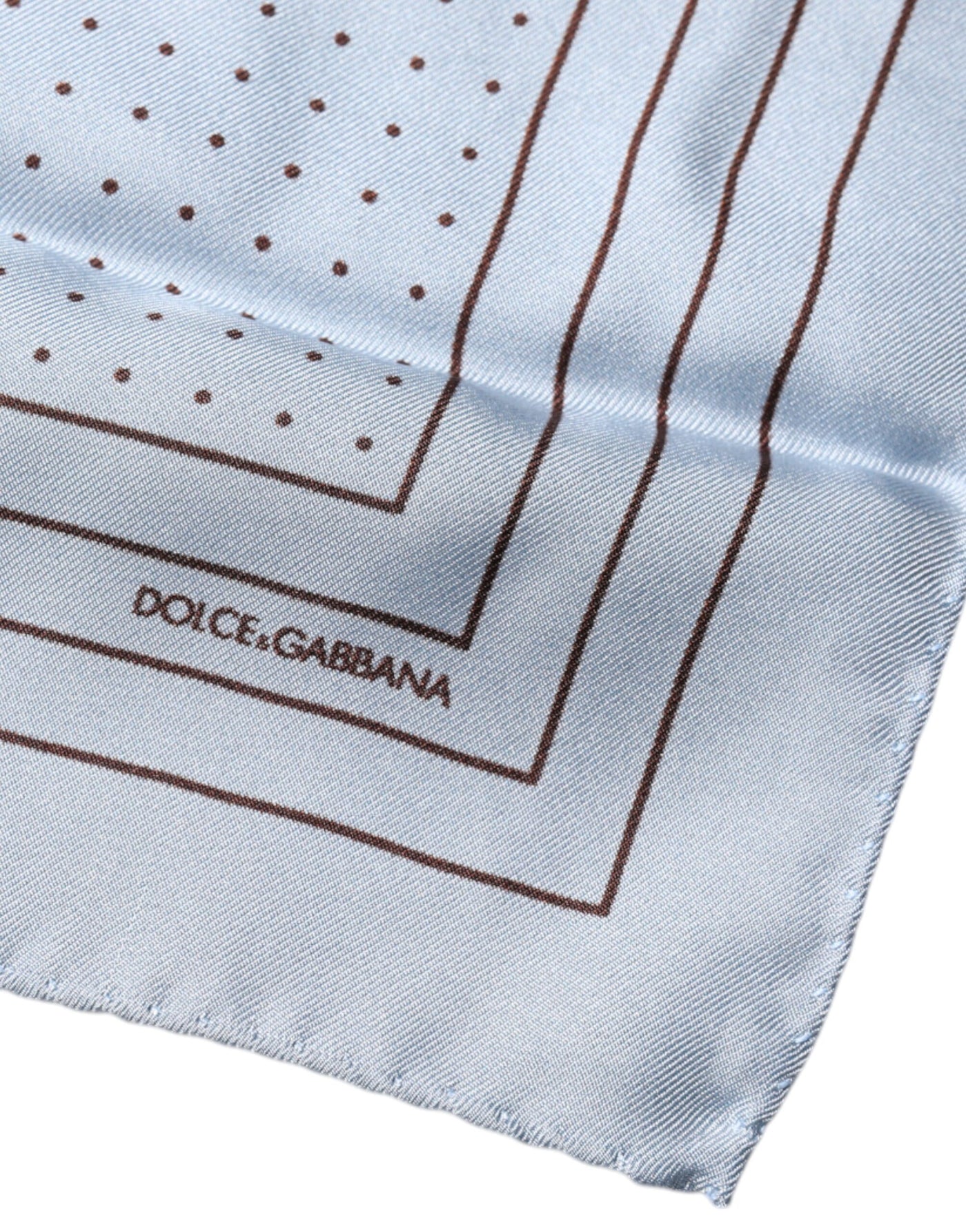Dolce &amp; Gabbana hemelsblauwe stippen vierkante zakdoek sjaal