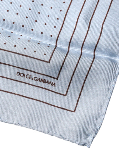 Dolce &amp; Gabbana hemelsblauwe stippen vierkante zakdoek sjaal