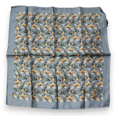Dolce &amp; Gabbana Grijze Oranje Zijden Vierkante Zakdoek Sjaal