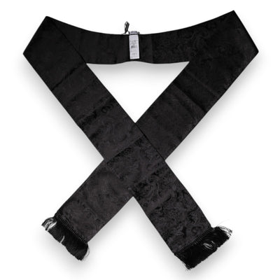 Dolce &amp; Gabbana Zwarte Bloemen Jacquard Skinny Franjes Sjaal