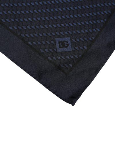 Dolce &amp; Gabbana donkerblauwe fantasie vierkante zakdoek sjaal