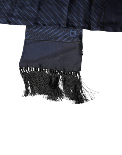 Dolce &amp; Gabbana donkerblauwe fantasiefranjes nekwikkelsjaal