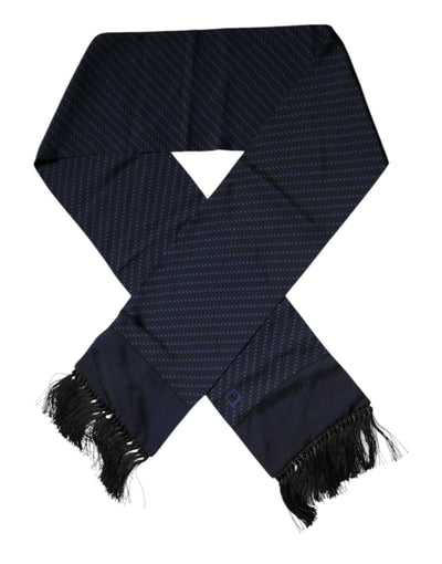 Dolce &amp; Gabbana donkerblauwe fantasiefranjes nekwikkelsjaal