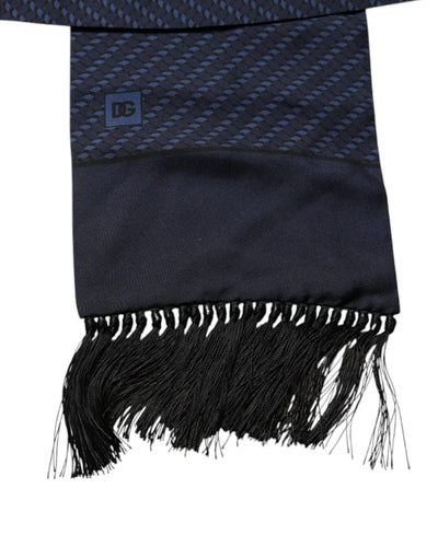 Dolce &amp; Gabbana donkerblauwe fantasiefranjes nekwikkelsjaal