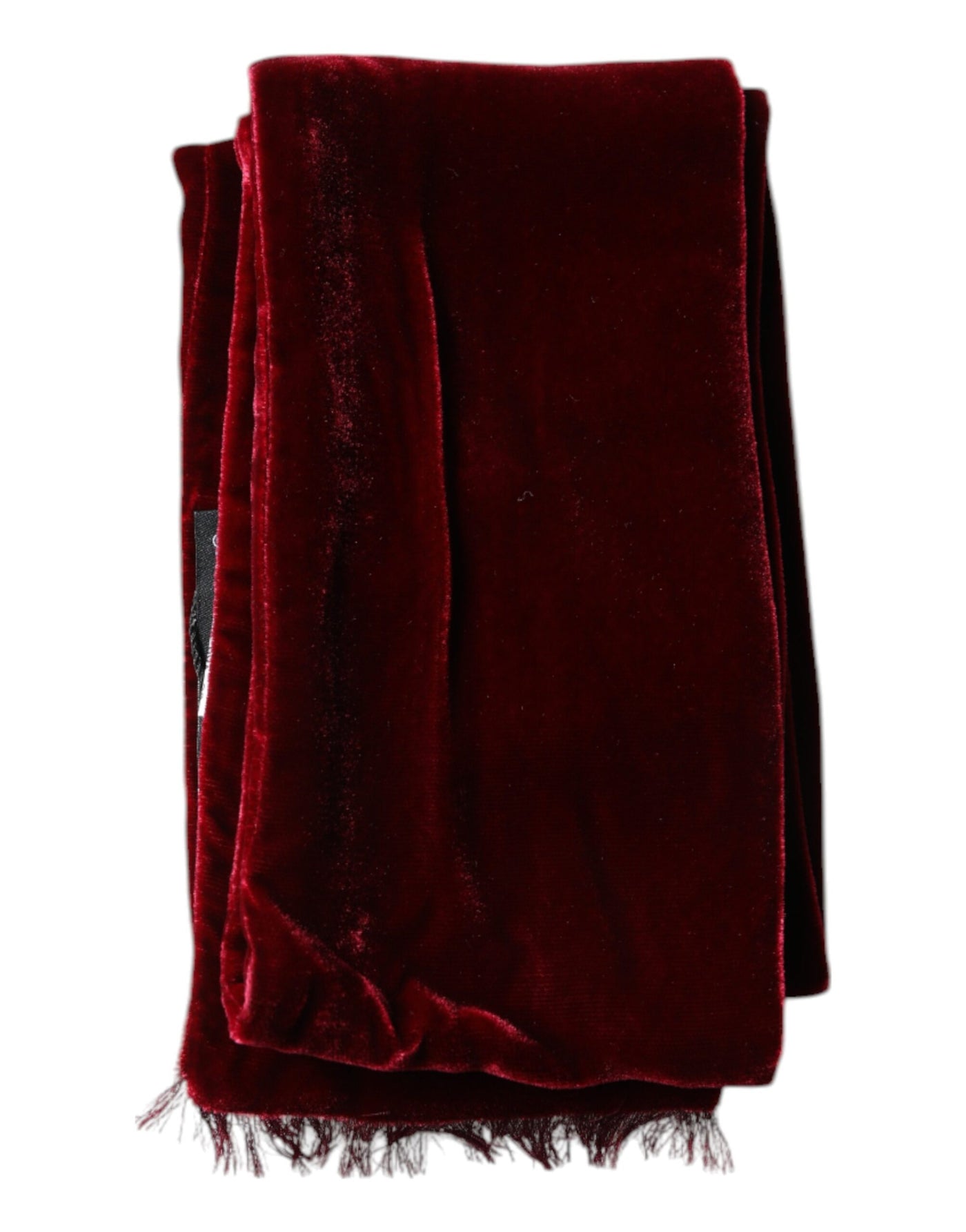 Dolce &amp; Gabbana Maroon Zijden Franjes Skinny Nekwikkel Sjaal