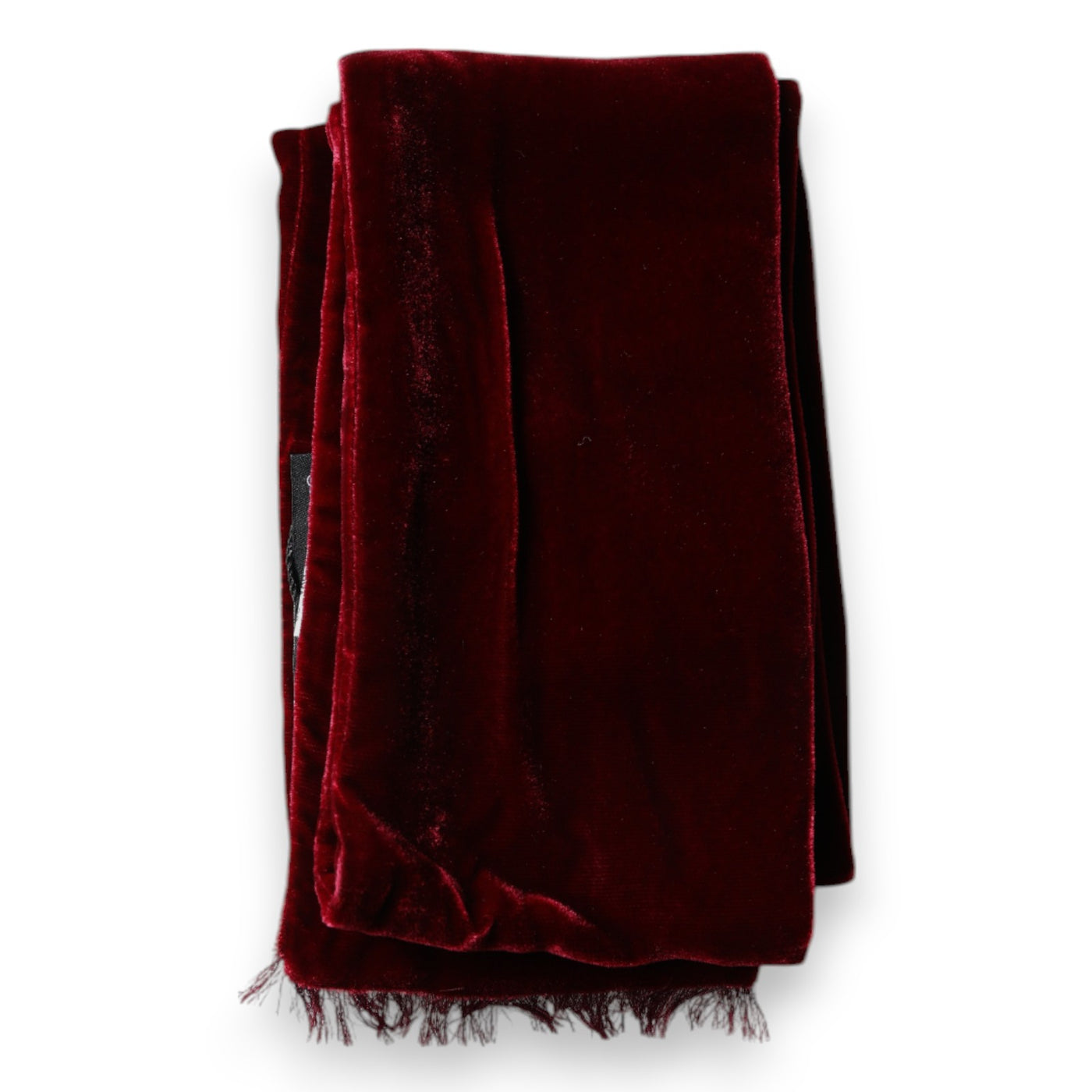 Dolce &amp; Gabbana Maroon Zijden Franjes Skinny Nekwikkel Sjaal