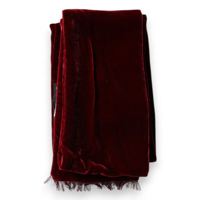 Dolce &amp; Gabbana Maroon Zijden Franjes Skinny Nekwikkel Sjaal