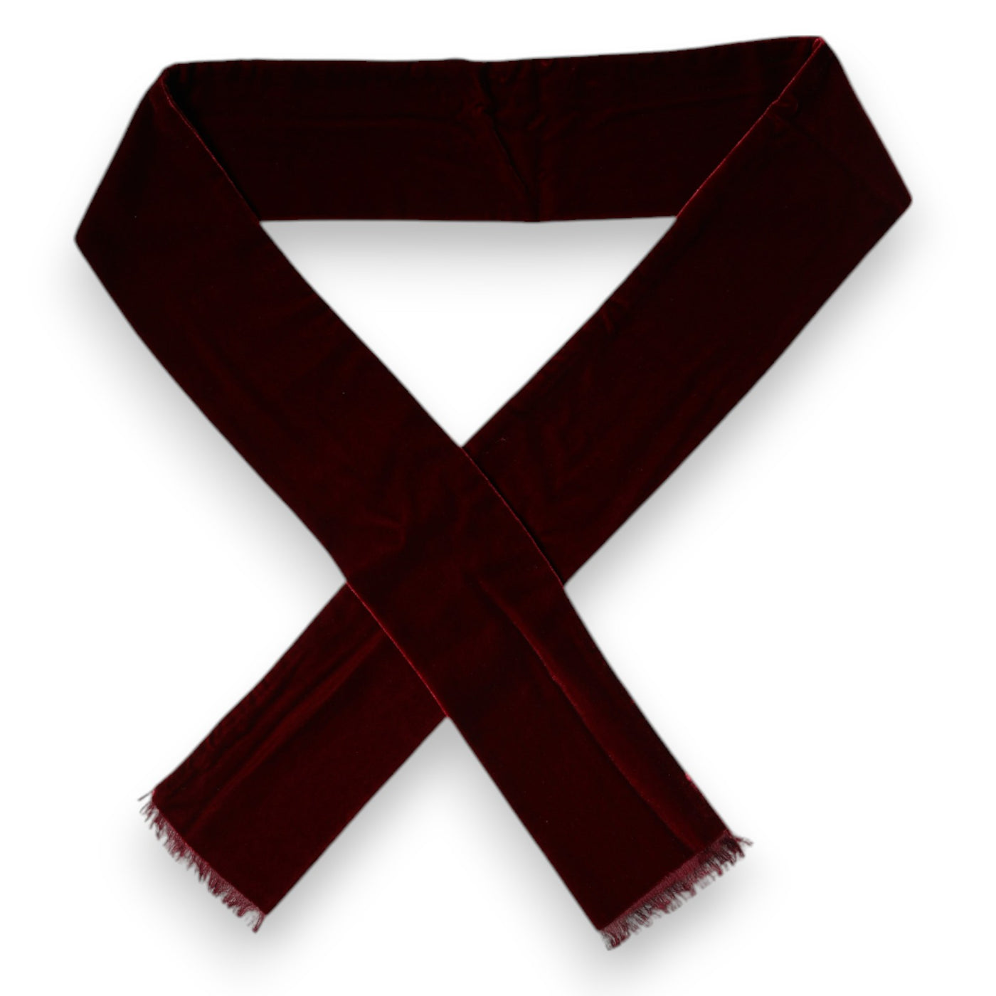 Dolce &amp; Gabbana Maroon Zijden Franjes Skinny Nekwikkel Sjaal