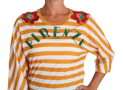 Dolce &amp; Gabbana Wit Oranje FIRENZE Top T-shirt