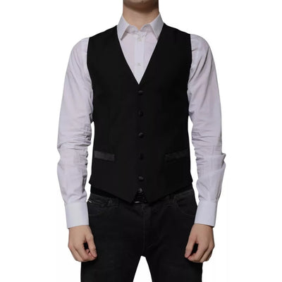 Dolce &amp; Gabbana Zwarte Wollen Formele Jurk Heren Gilet
