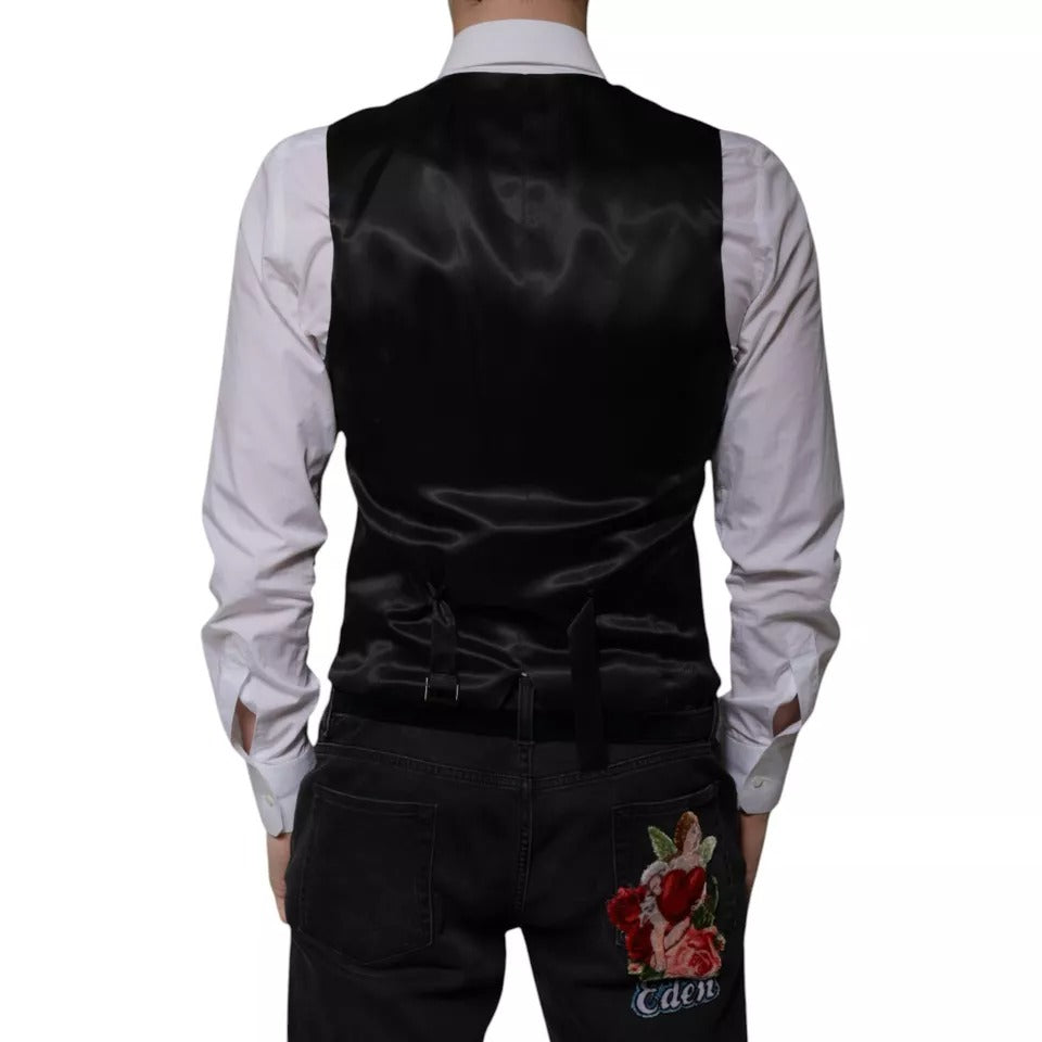 Dolce &amp; Gabbana Zwarte Wollen Formele Jurk Heren Gilet