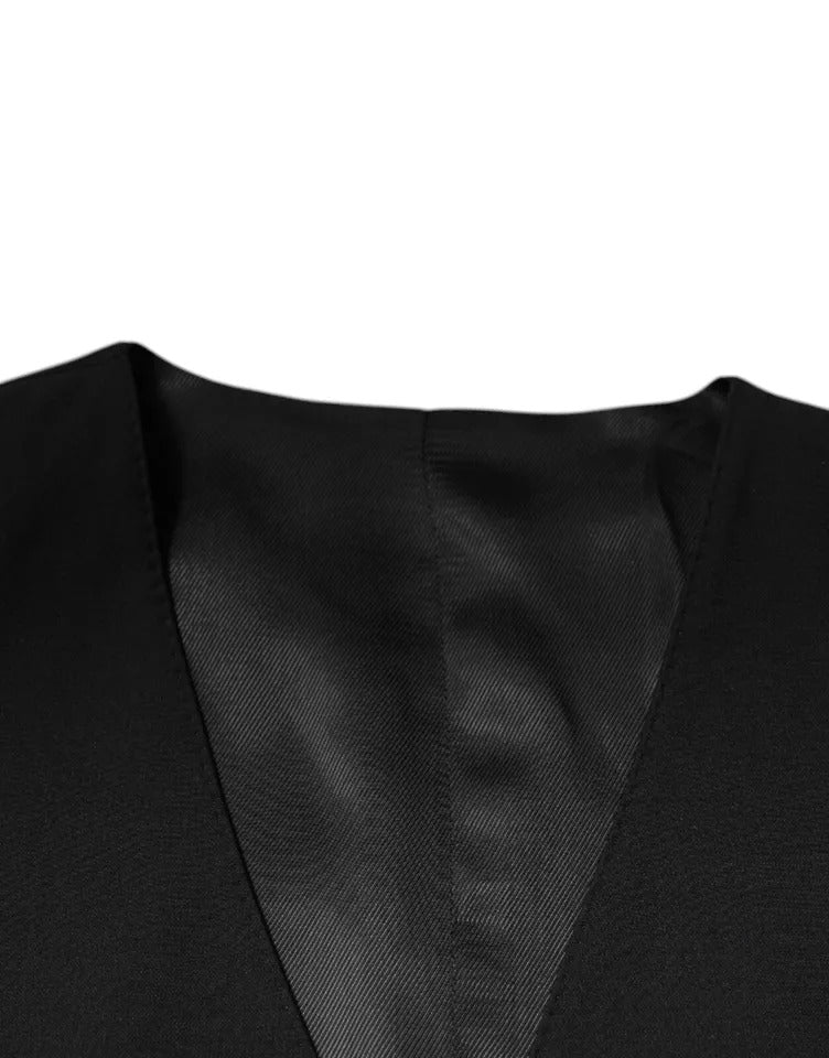 Dolce &amp; Gabbana Zwarte Wollen Formele Jurk Heren Gilet
