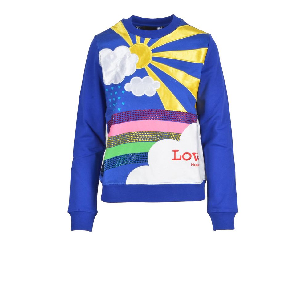 Love Moschino Blauwe Katoenen Trui