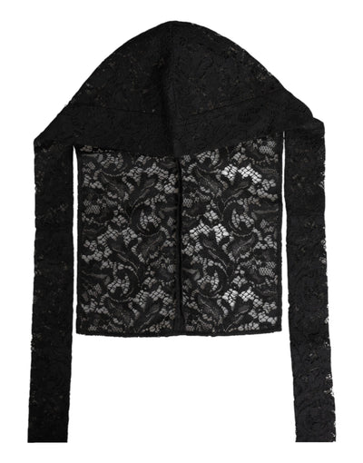 Chapeau enveloppant en dentelle florale noire Dolce &amp; Gabbana