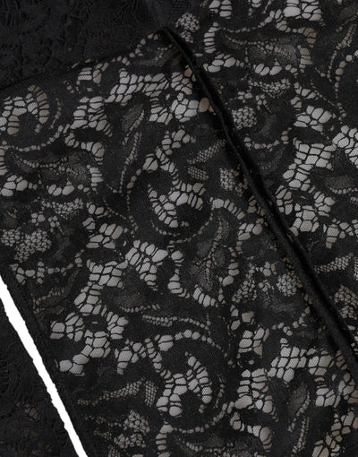 Chapeau enveloppant en dentelle florale noire Dolce &amp; Gabbana
