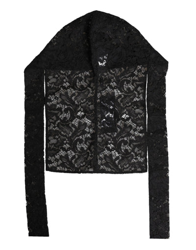 Chapeau enveloppant en dentelle florale noire Dolce &amp; Gabbana
