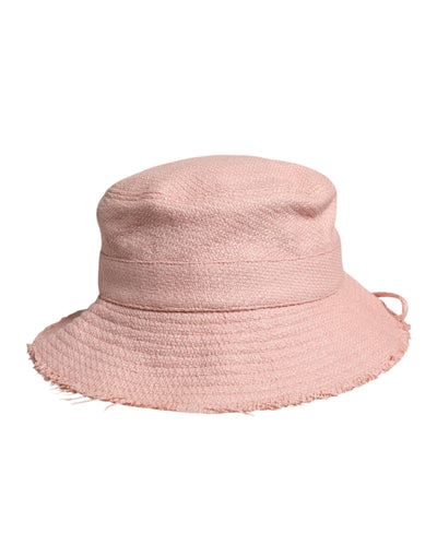 Bob à large bord en coton rose Dolce &amp; Gabbana