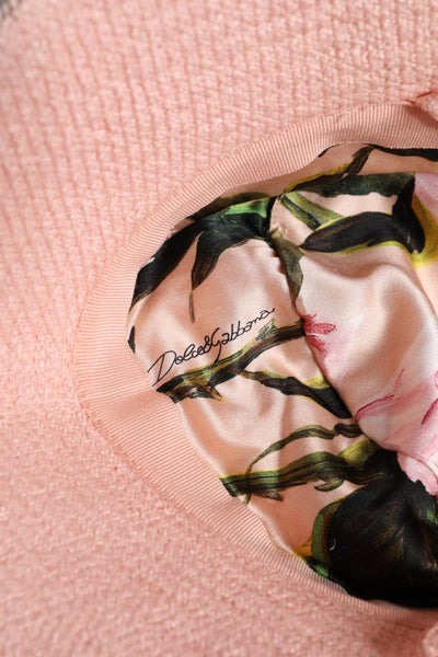 Bob à large bord en coton rose Dolce &amp; Gabbana
