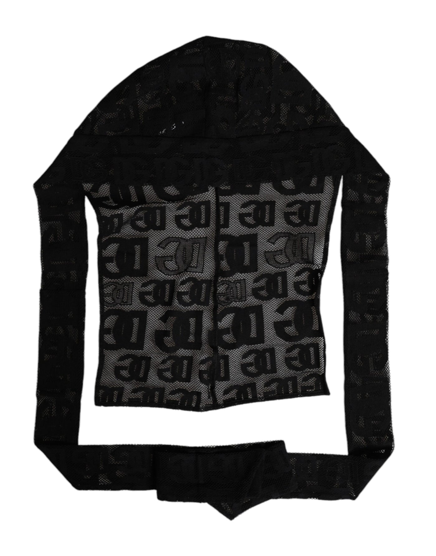 Dolce &amp; Gabbana Zwarte Logo Mesh Hele Hoofddoek Hoed