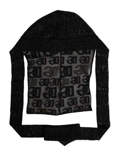 Dolce &amp; Gabbana Zwarte Logo Mesh Hele Hoofddoek Hoed