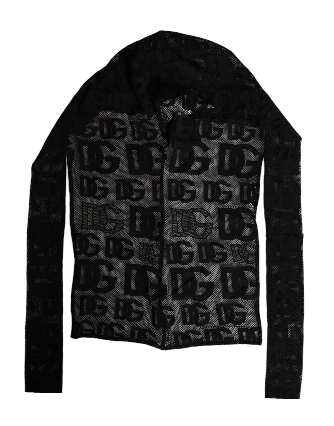 Dolce &amp; Gabbana Zwarte Logo Mesh Hele Hoofddoek Hoed