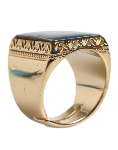 Dolce &amp; Gabbana goudkleurige sterlingzilveren 925 DG kroon verstelbare ring