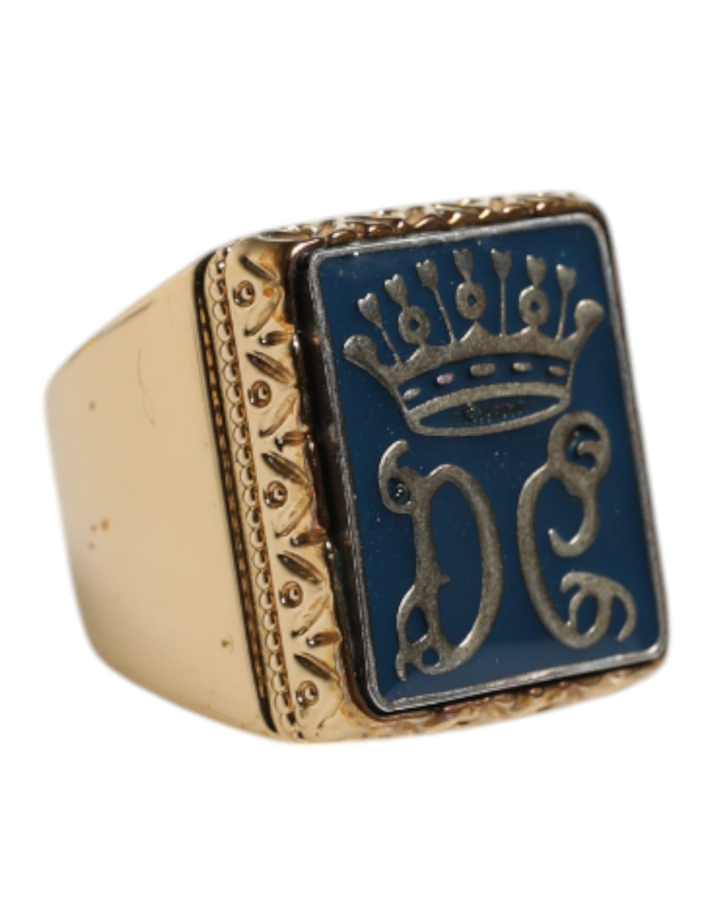 Dolce &amp; Gabbana goudkleurige sterlingzilveren 925 DG kroon verstelbare ring