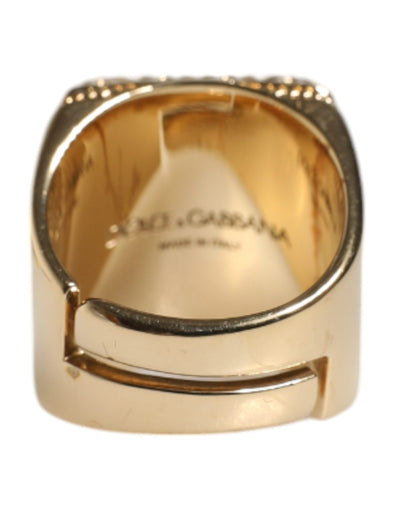 Dolce &amp; Gabbana goudkleurige sterlingzilveren 925 DG kroon verstelbare ring
