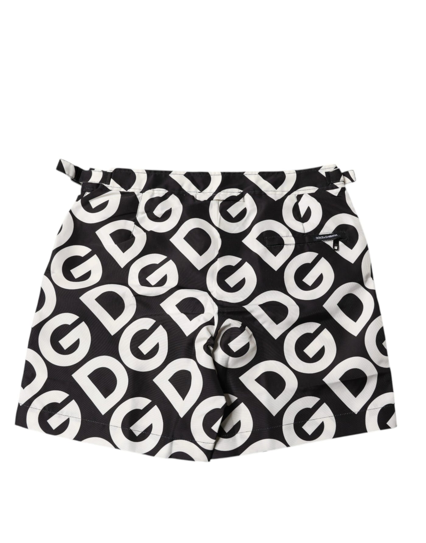 Dolce &amp; Gabbana Zwart Wit Logo Strandkleding Shorts Badmode