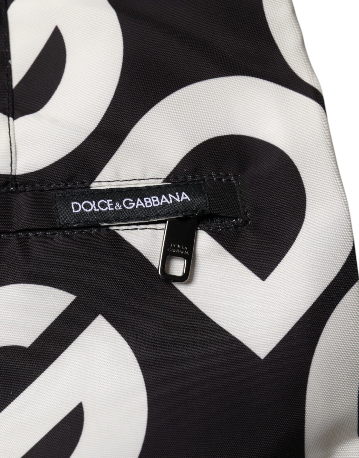 Dolce &amp; Gabbana Zwart Wit Logo Strandkleding Shorts Badmode