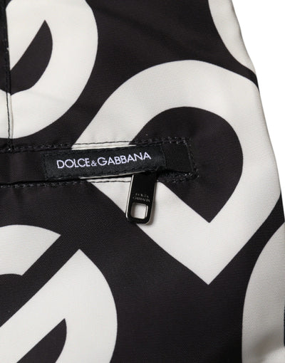 Dolce &amp; Gabbana Zwart Wit Logo Strandkleding Shorts Badmode