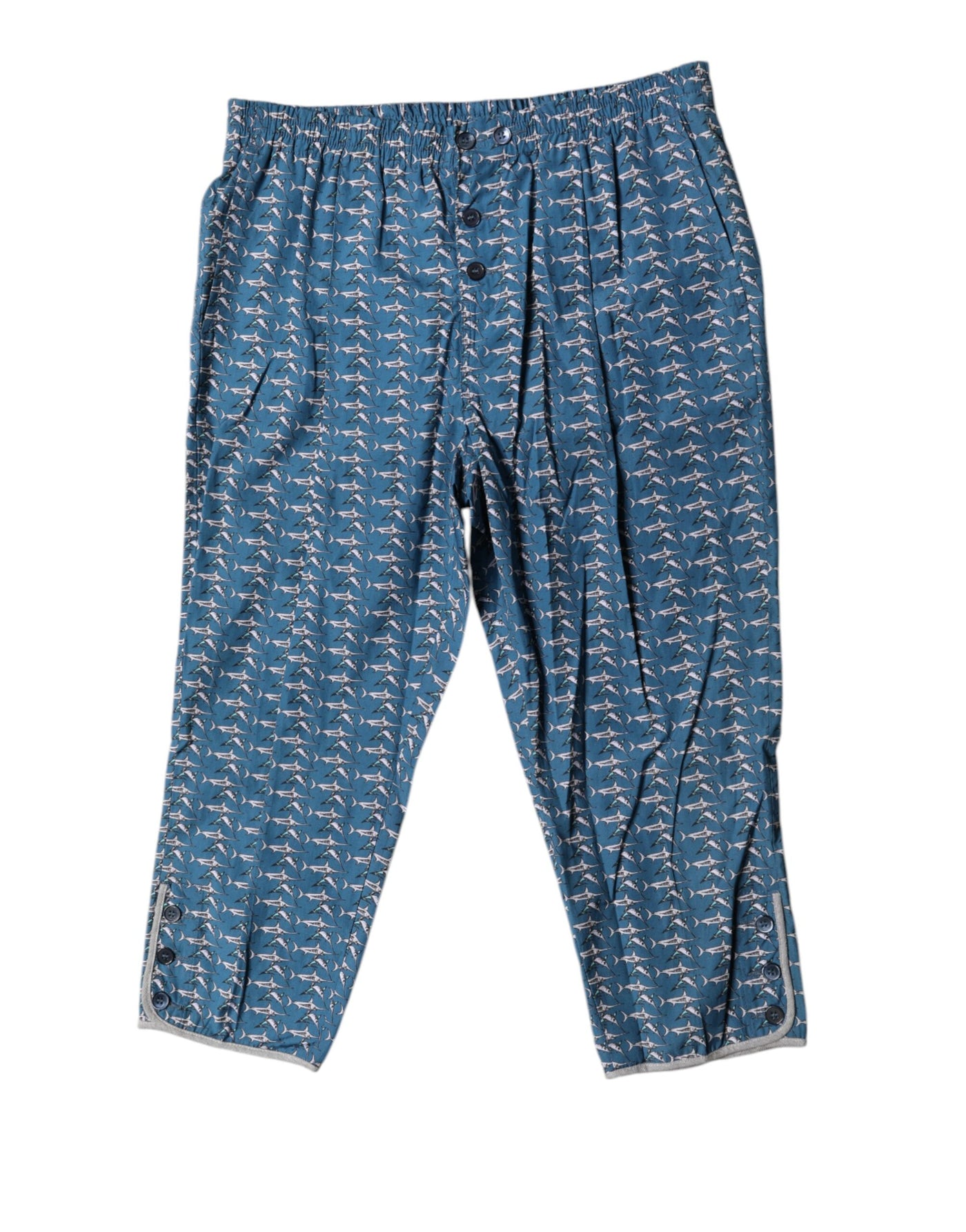 Dolce &amp; Gabbana Blauwe Haaienprint Cropped Strandkleding