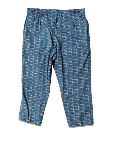 Dolce &amp; Gabbana Blauwe Haaienprint Cropped Strandkleding