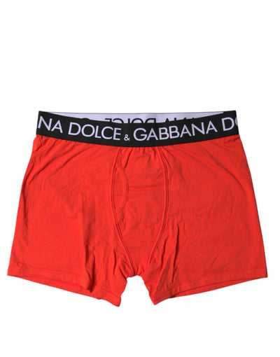 Dolce &amp; Gabbana Rode Katoenen Stretch Heren Regular Boxer Ondergoed