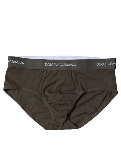 Dolce &amp; Gabbana Grijze Katoenen Heren Mid Slip Slip Ondergoed