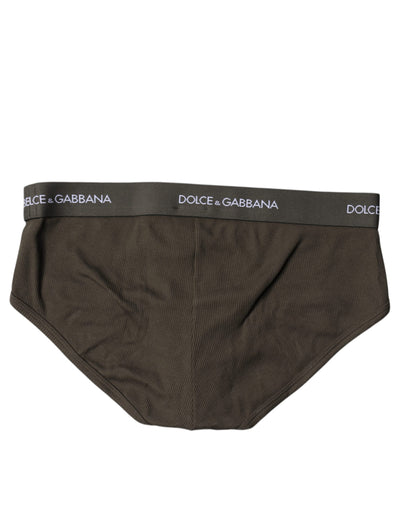 Dolce &amp; Gabbana Grijze Katoenen Heren Mid Slip Slip Ondergoed