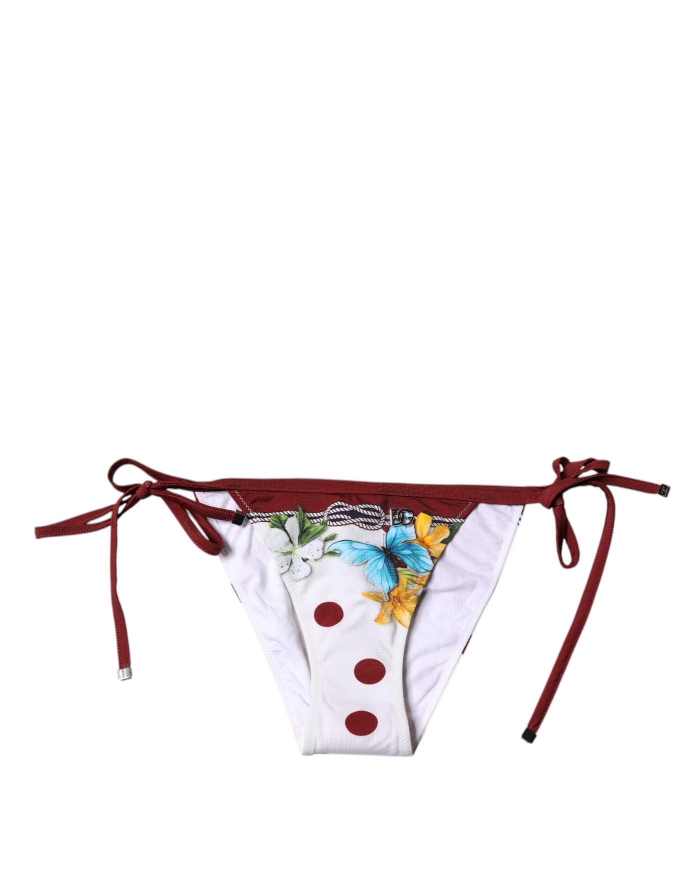 Bas de bikini à imprimé floral blanc Dolce &amp; Gabbana