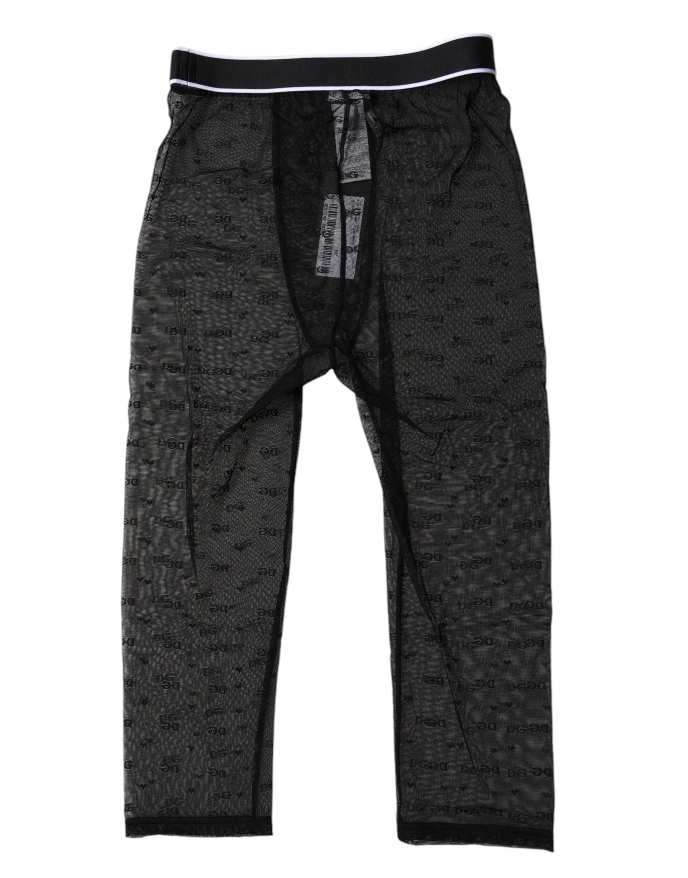 Collants courts en nylon noir Dolce &amp; Gabbana avec logo DG