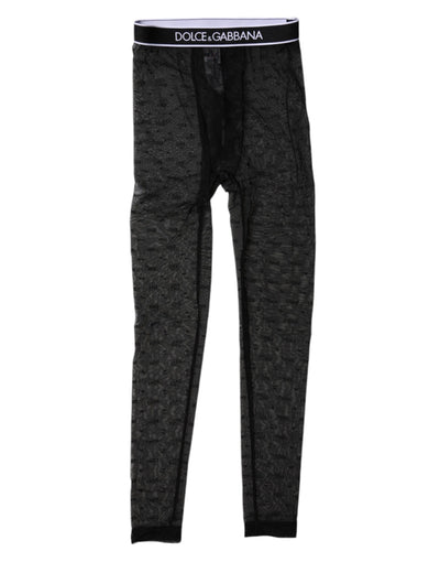 Dolce &amp; Gabbana - Lingerie en dentelle noire avec logo - Pantalon moulant - Sous-vêtements