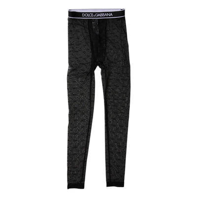 Dolce &amp; Gabbana - Lingerie en dentelle noire avec logo - Pantalon moulant - Sous-vêtements
