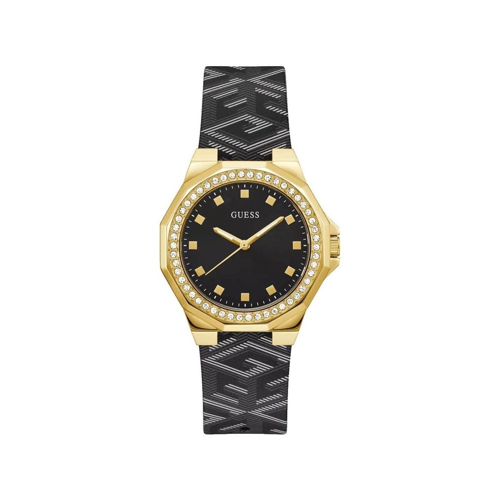 Guess Zwart Leren Horloge