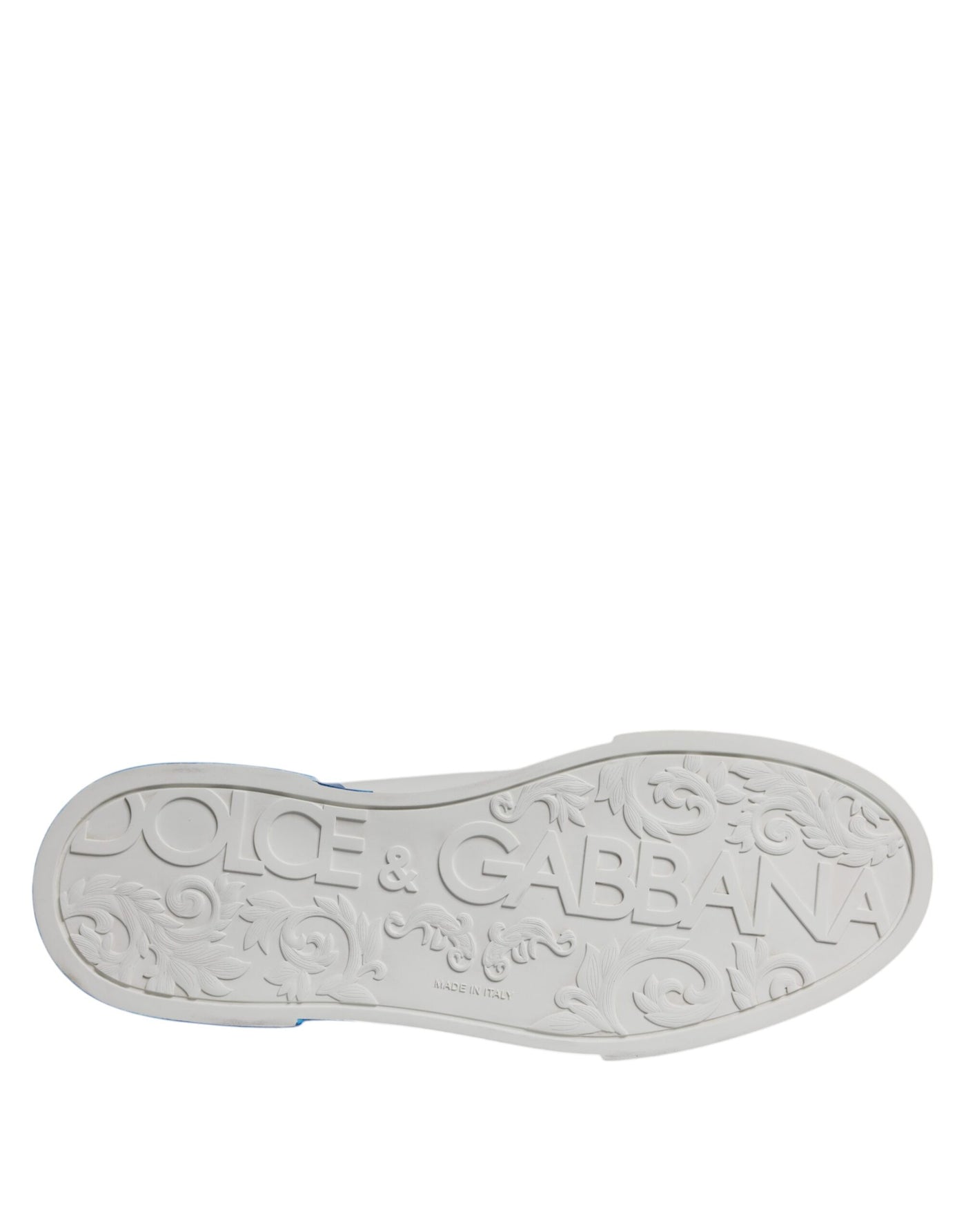 Dolce &amp; Gabbana witte blauwe leren logo lage sneakers